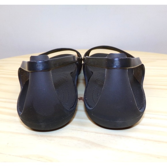 Crocs Isabella Huarache Jelly Sandals Womens Black Size 9 Slip On 202463 - Picture 3 of 8